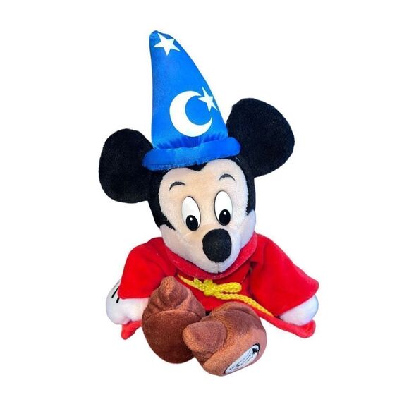 Disney World Classic Fantasia Sorcerer Mickey 12” Stuffed Plush Animal Wizard - Picture 8 of 8